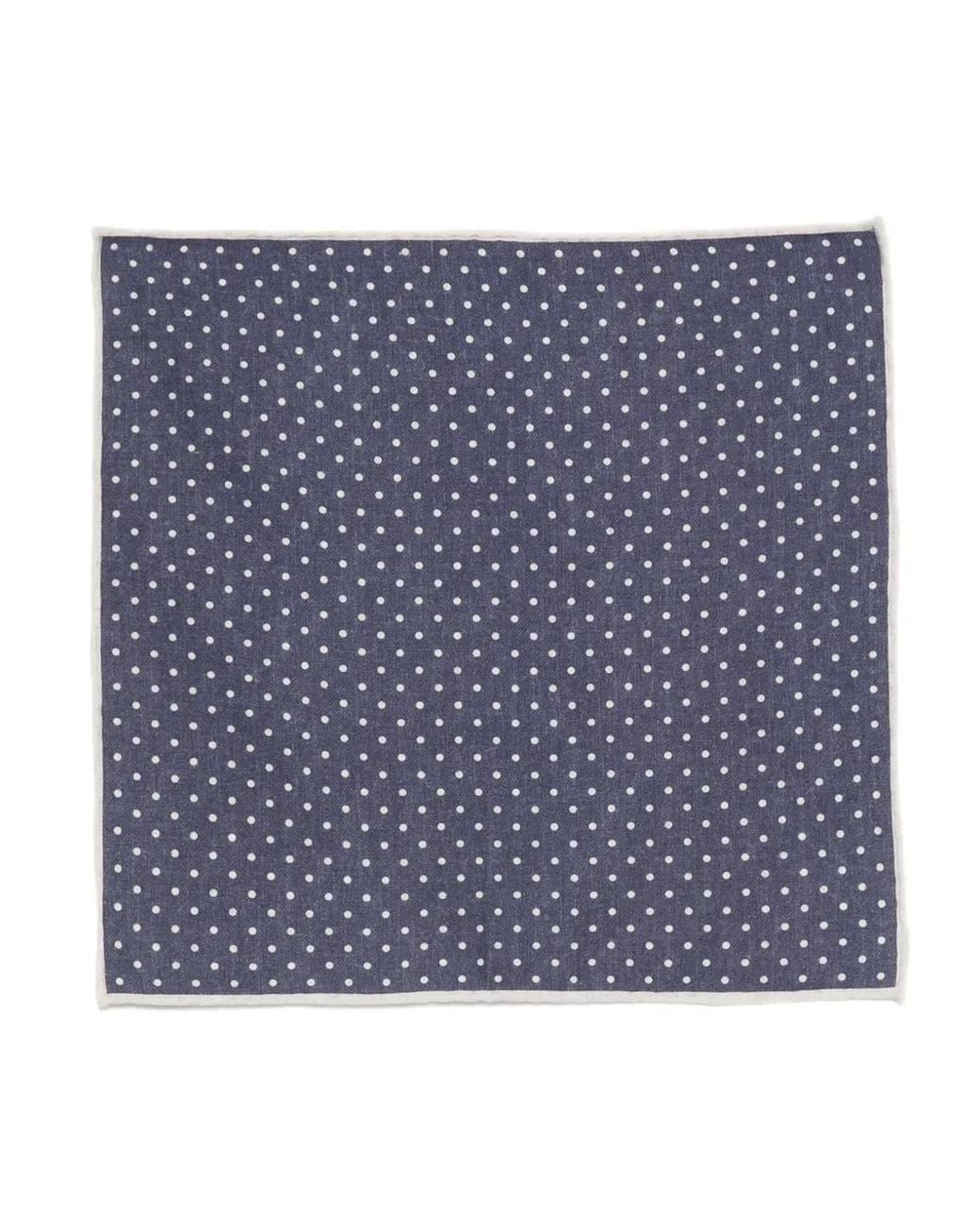 Eleventy Blue Polka Dot Pocket Square for men