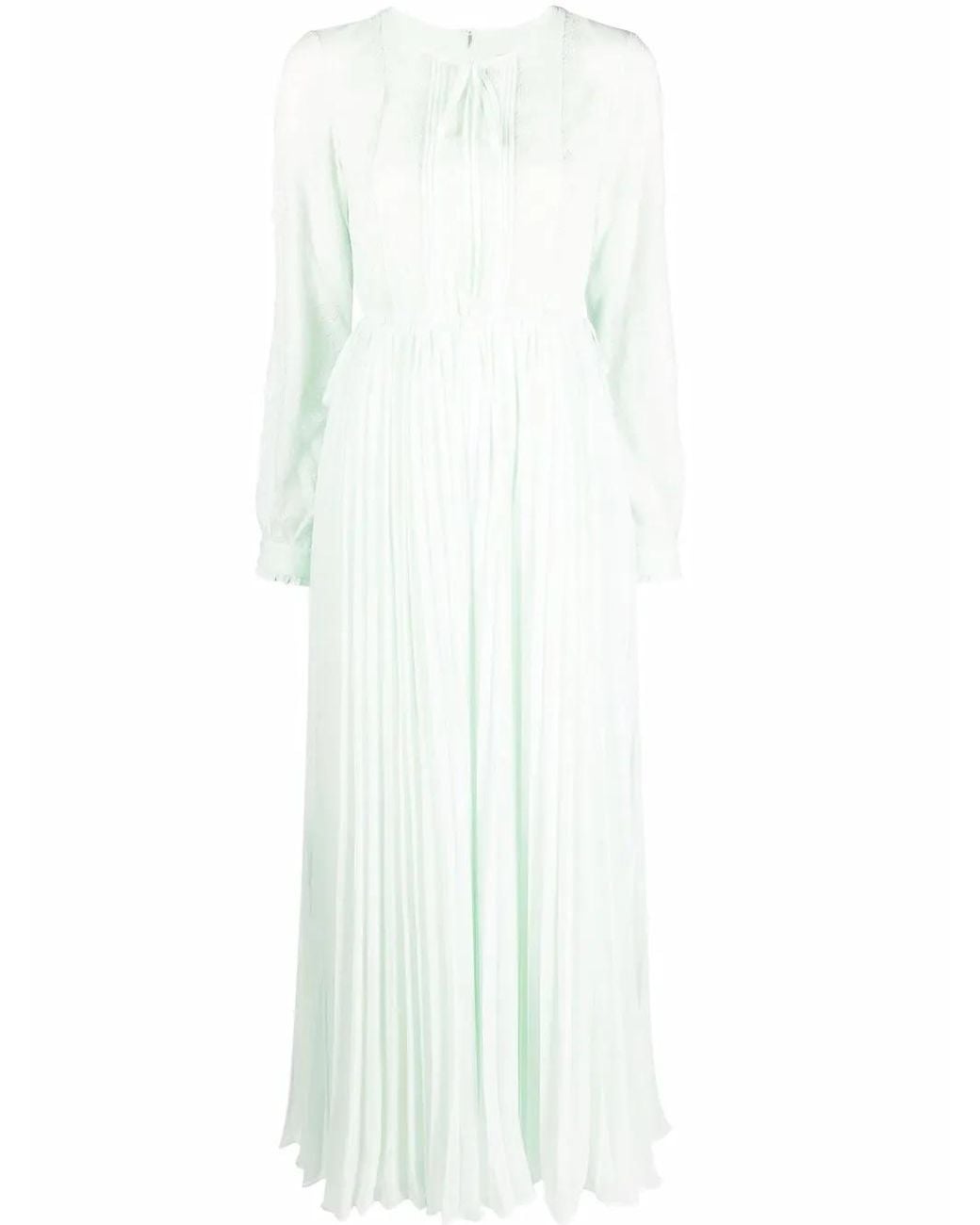 Self-Portrait White Lace-Trim Maxi Dress