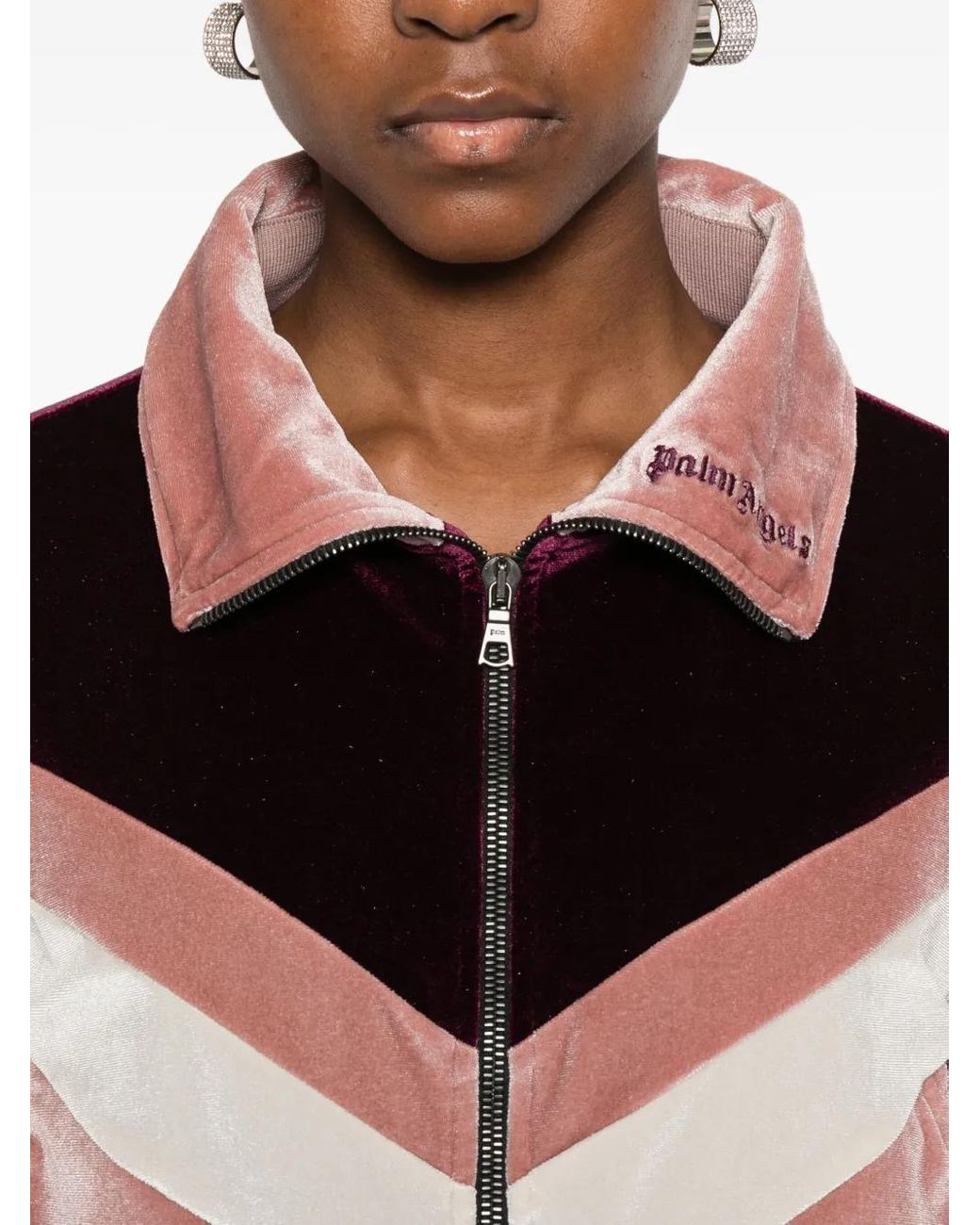 Palm Angels Pink Cropped Velvet Jacket