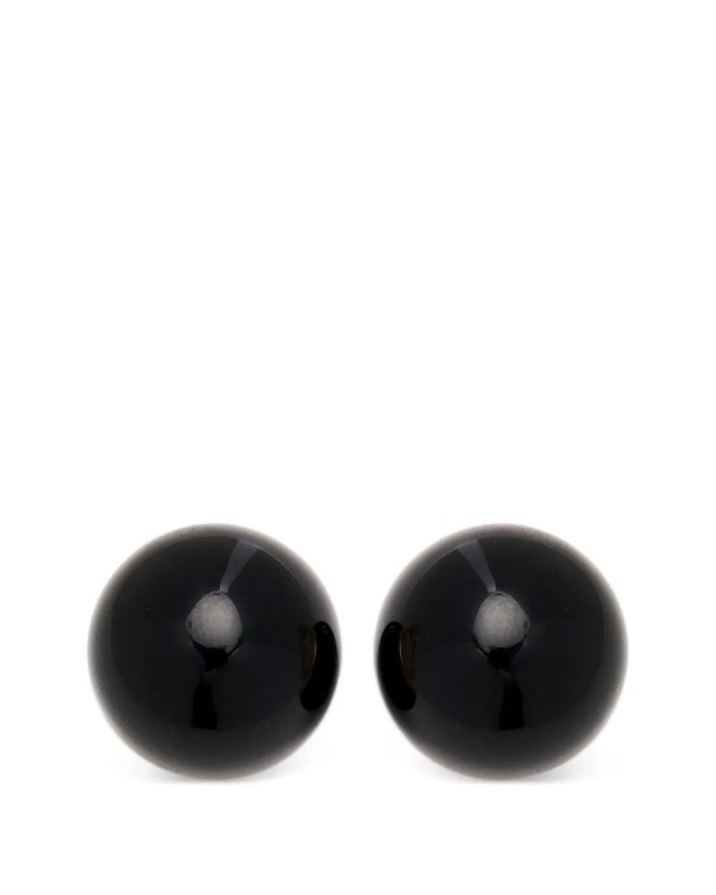 Carolina Herrera Black Ball Clip-On Earrings