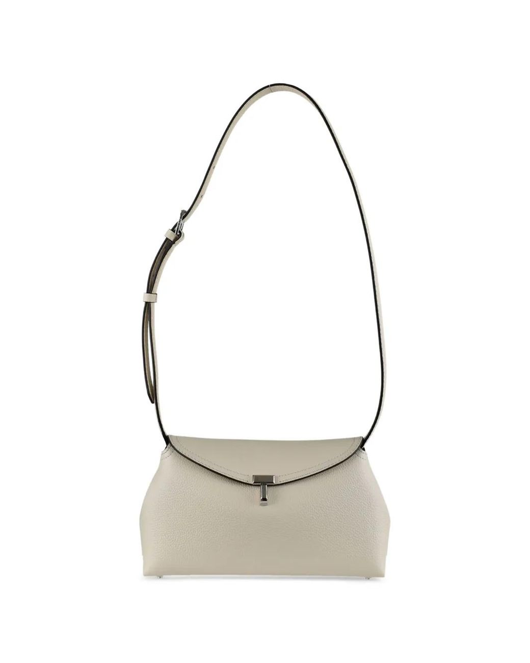 Totême White Grained-Leather T-Lock Shoulder Bag