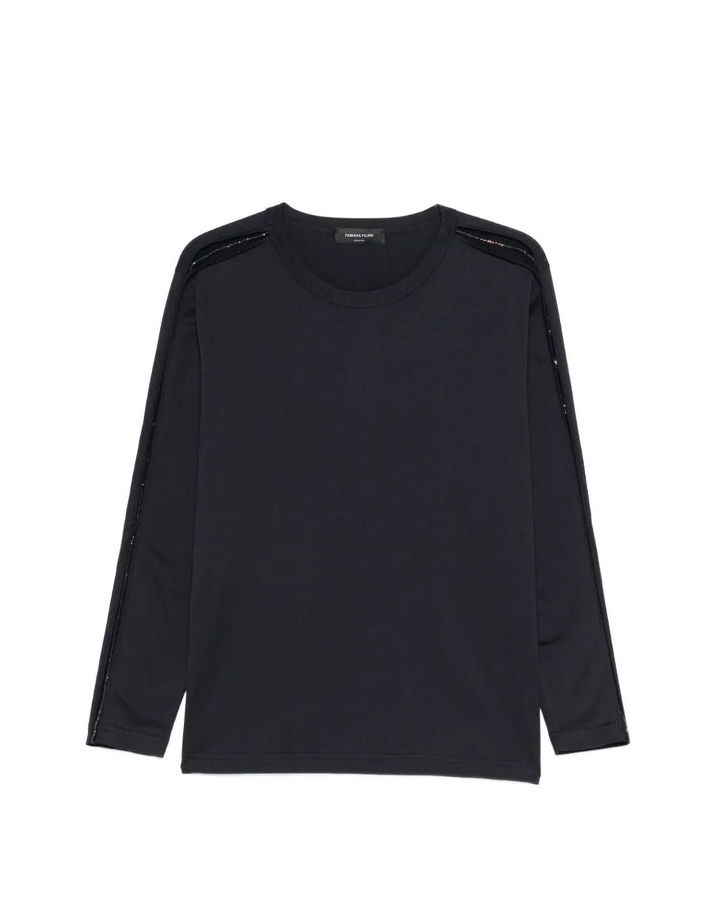 Fabiana Filippi Blue Embellished Crew-Neck T-Shirt