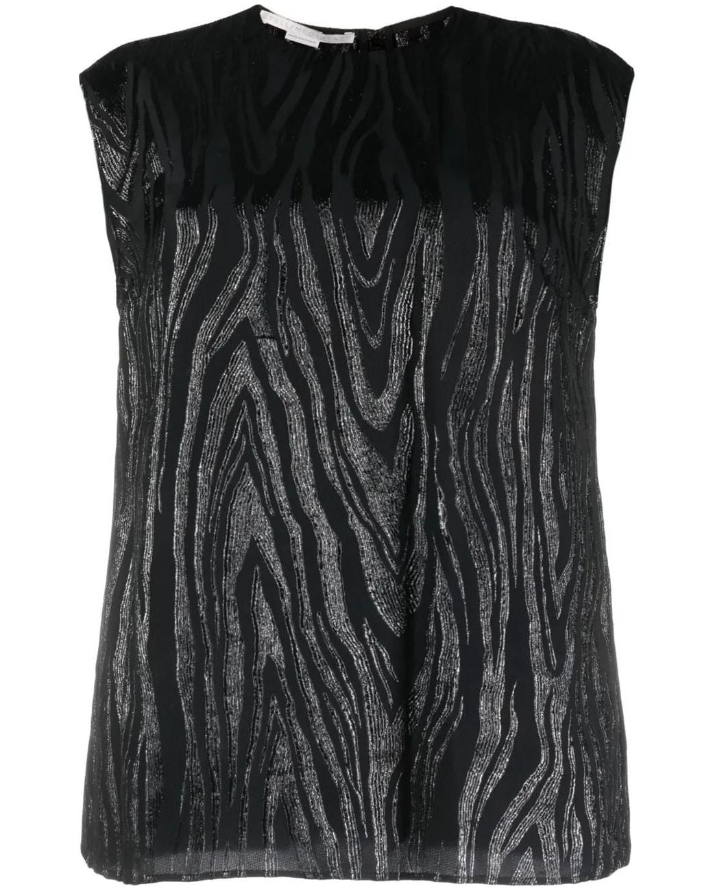 Stella McCartney Black Moire-Effect Tank Top
