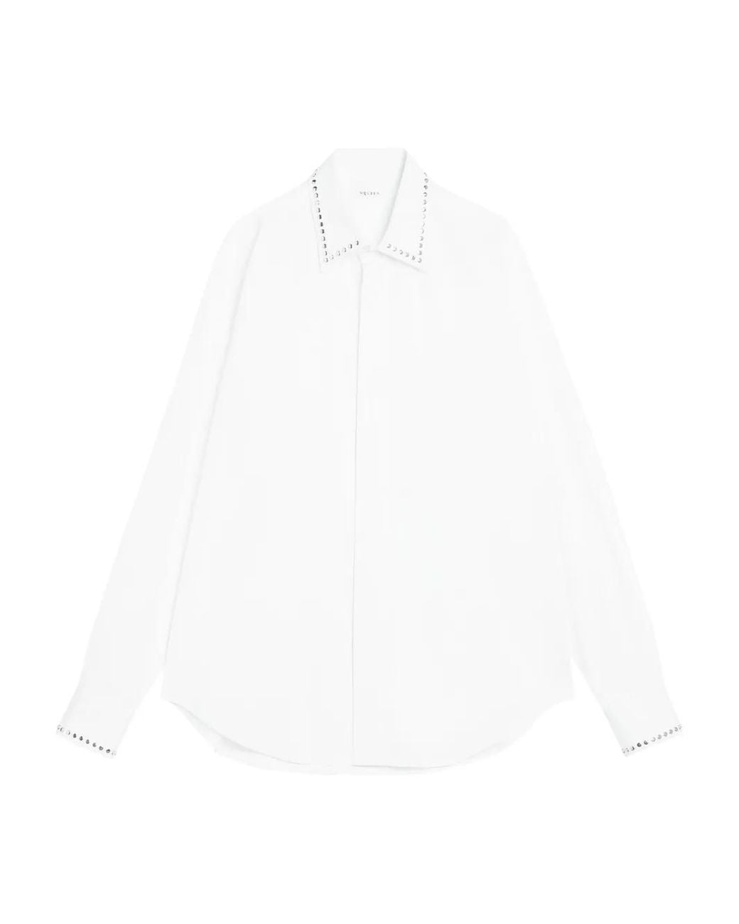 McQueen White Studds-Embellishment Shirt for men