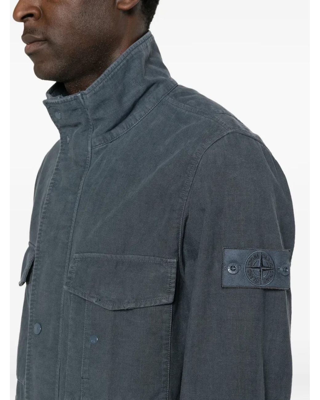 Stone Island Blue Compass-Badge Jacket for men