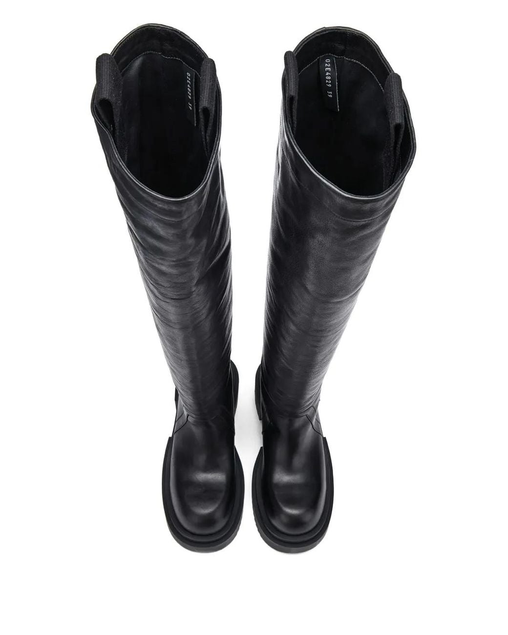 Rick Owens Black Leather Over-The-Knee Sneakers