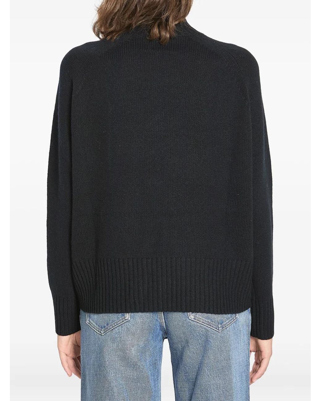 Allude Black Ribbed Turtleneck Sweater