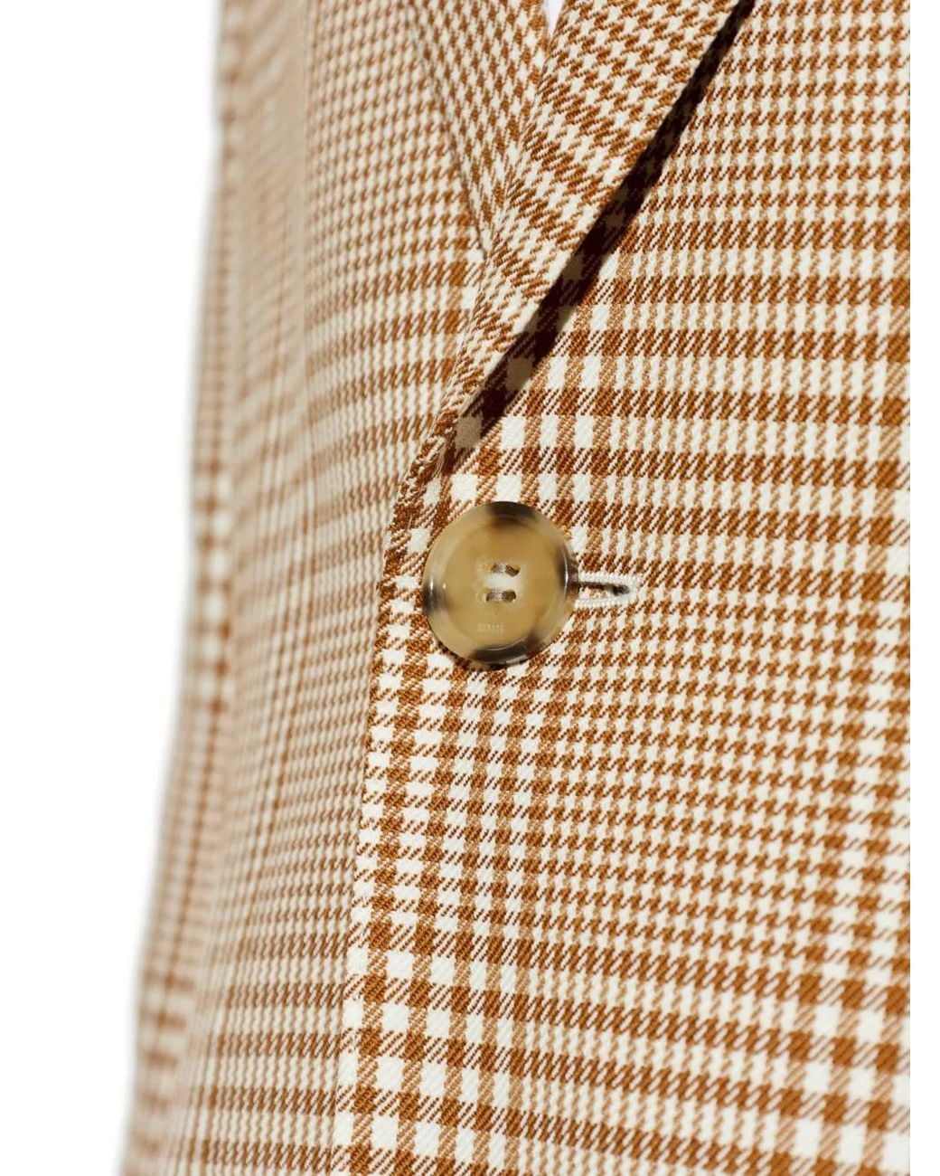 AMI Natural Checked Single-Breasted Wool Blazer for men