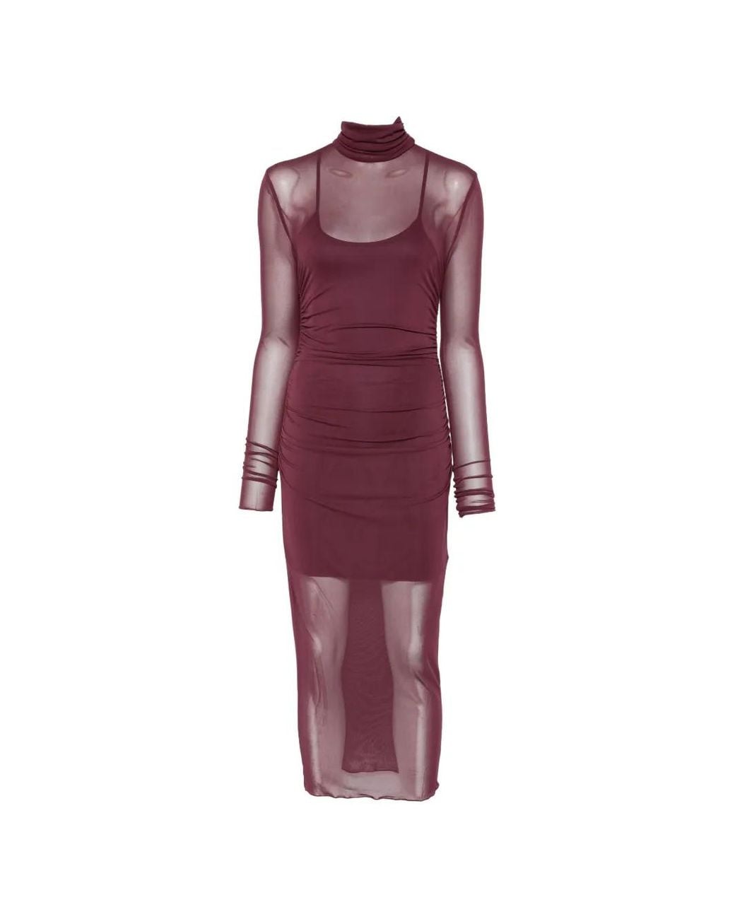Aniye By Purple Sheer-Panelled Ruched Dress