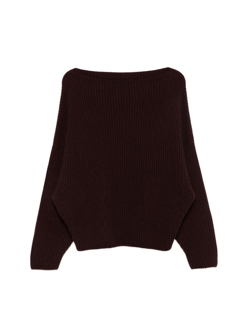 Dusan Red Ribbed-Knit Boat-Neck Sweater