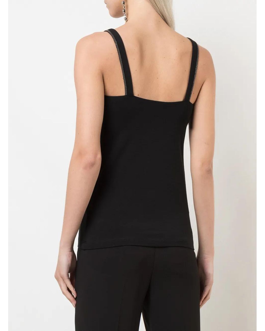 Brunello Cucinelli Black Cotton Tank Top