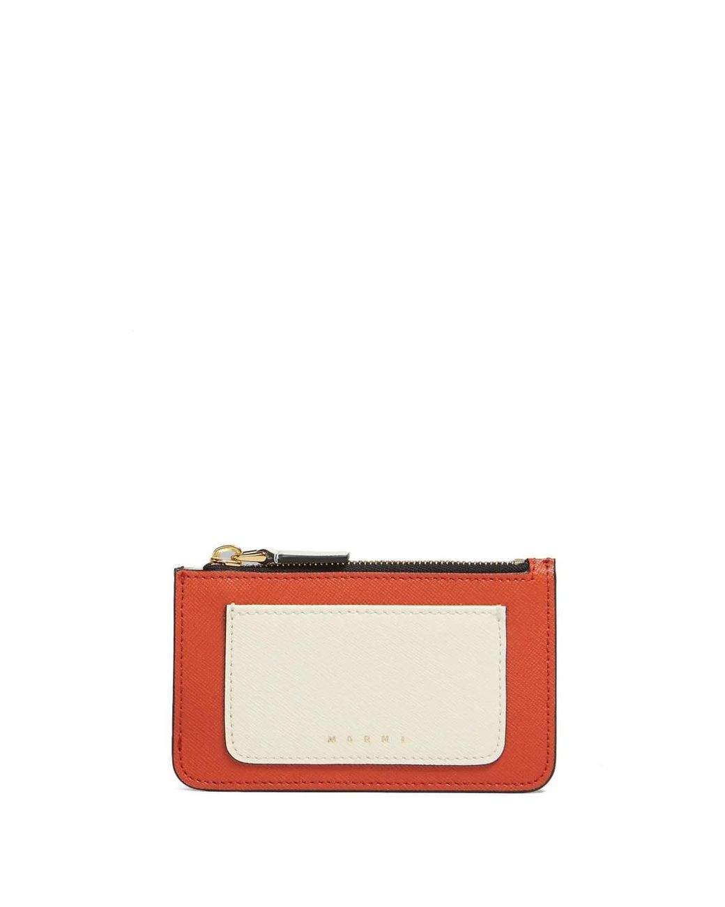 Marni White Saffiano Leather Colour-Block Wallet