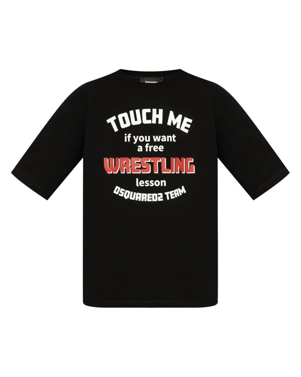 DSquared² Black Slogan-Print Cotton T-Shirt for men