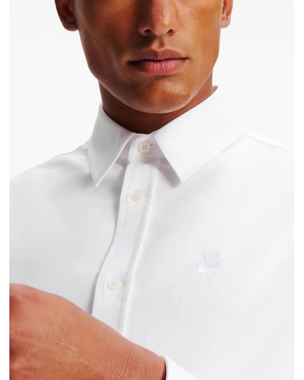 Karl Lagerfeld White Kameo Oxford Shirt for men