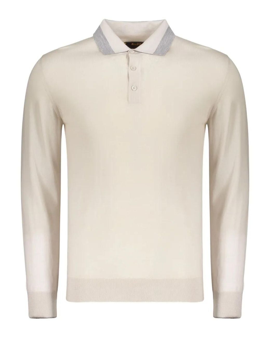 Moorer Natural Polo-Collar Sweater for men