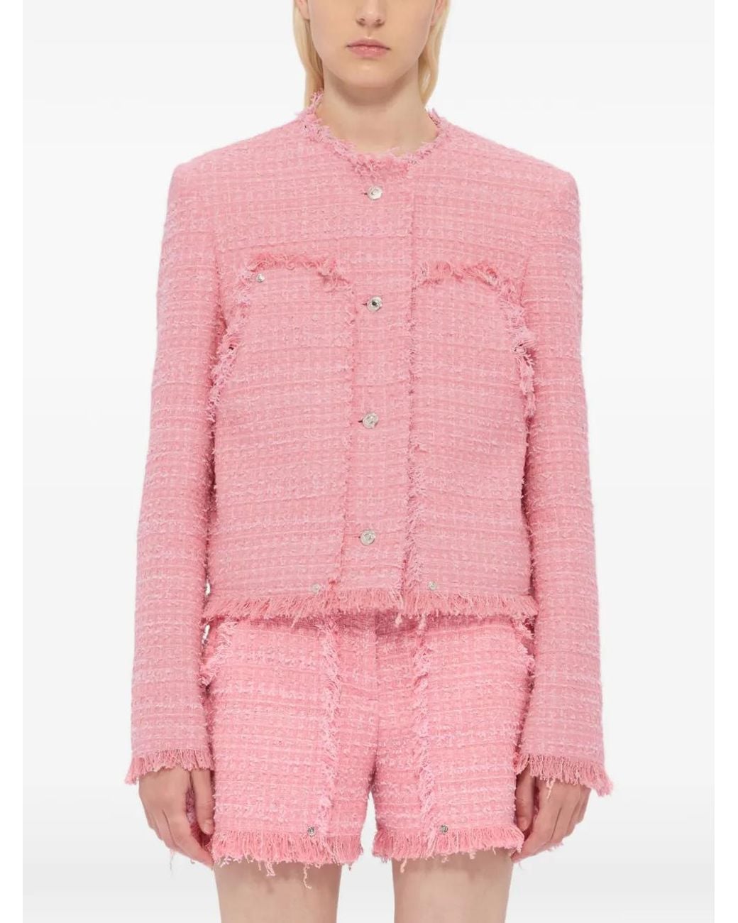 MSGM Pink Frayed Jacket