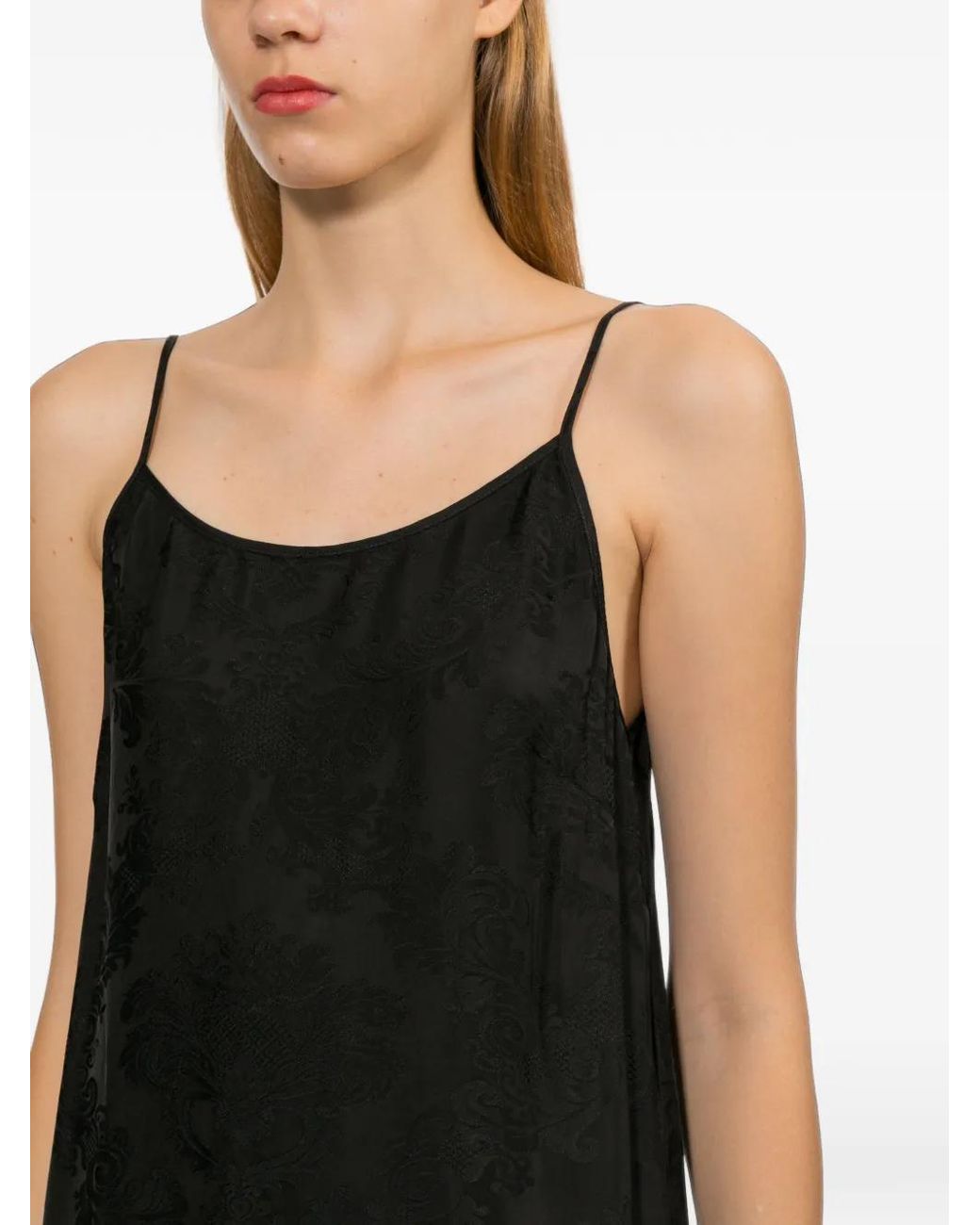 Uma Wang Black Velvet-Effect Panelled Dress