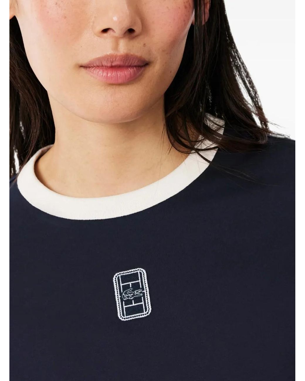 Lacoste Blue Embroidered-Badge Jersey T-Shirt