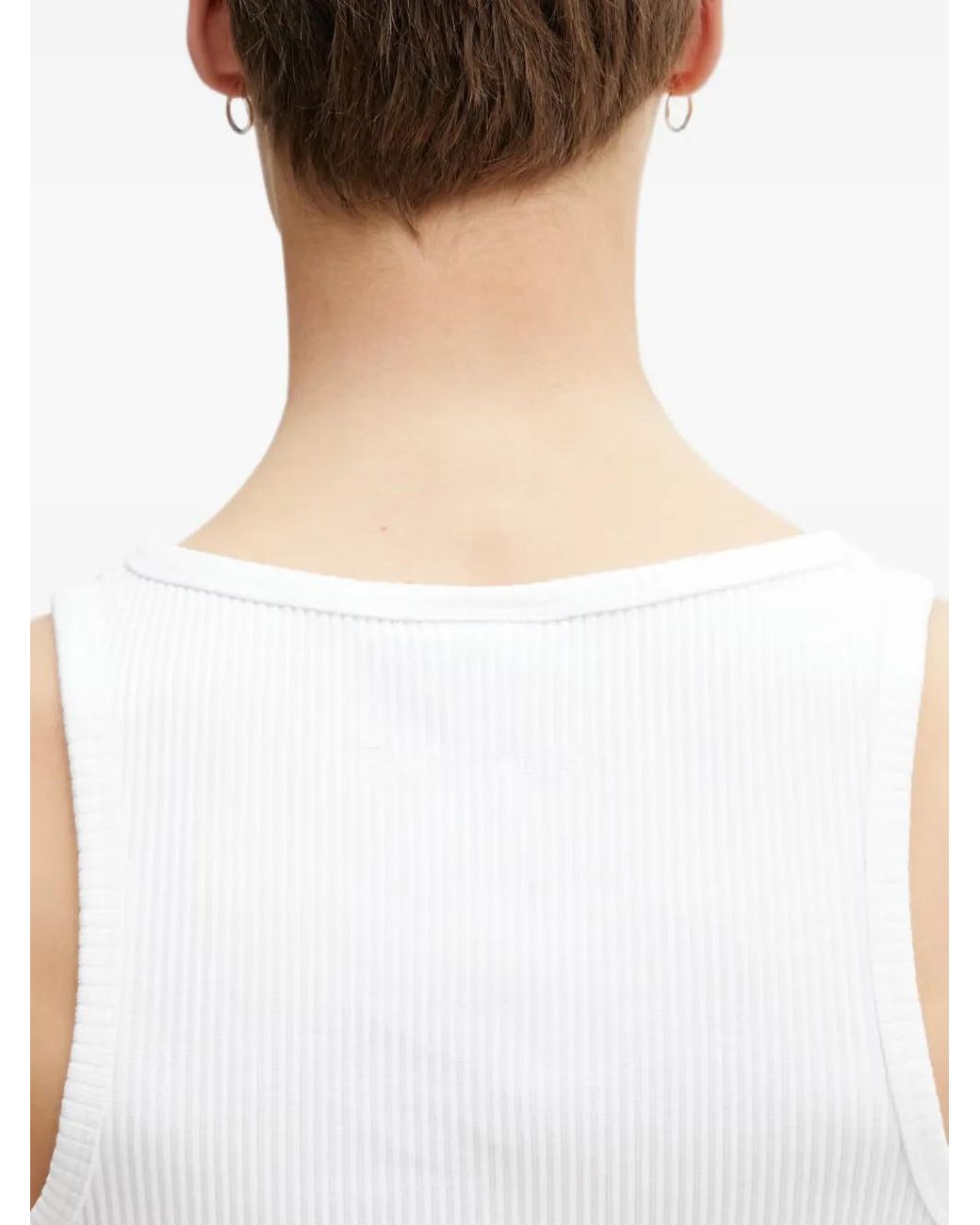 Filling Pieces White Ribbed-Knit Logo-Embroidered Vest for men