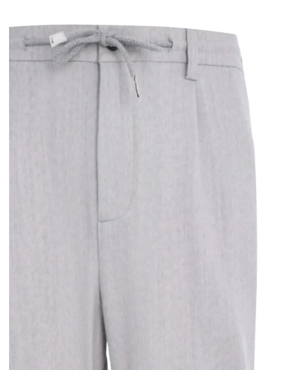 Eleventy Gray Drawstring Tapered Trousers for men