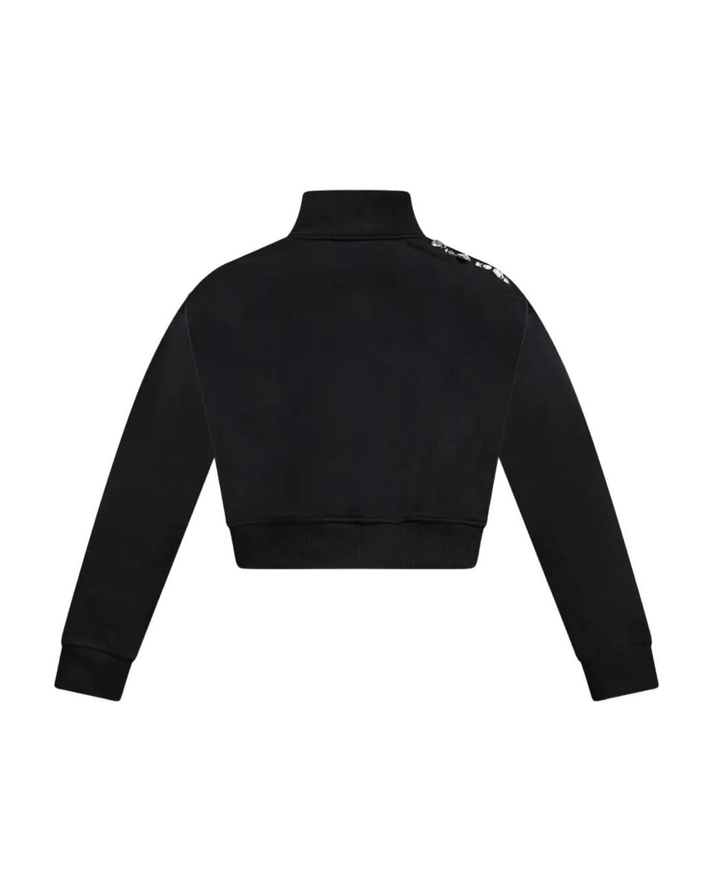 Area Blue Crystal Cut-Out Half-Zip Sweatshirt