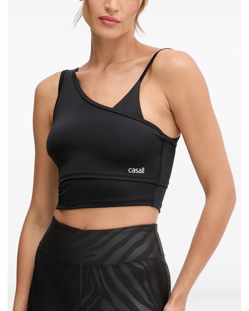 Casall Black Asymmetric Crop Top