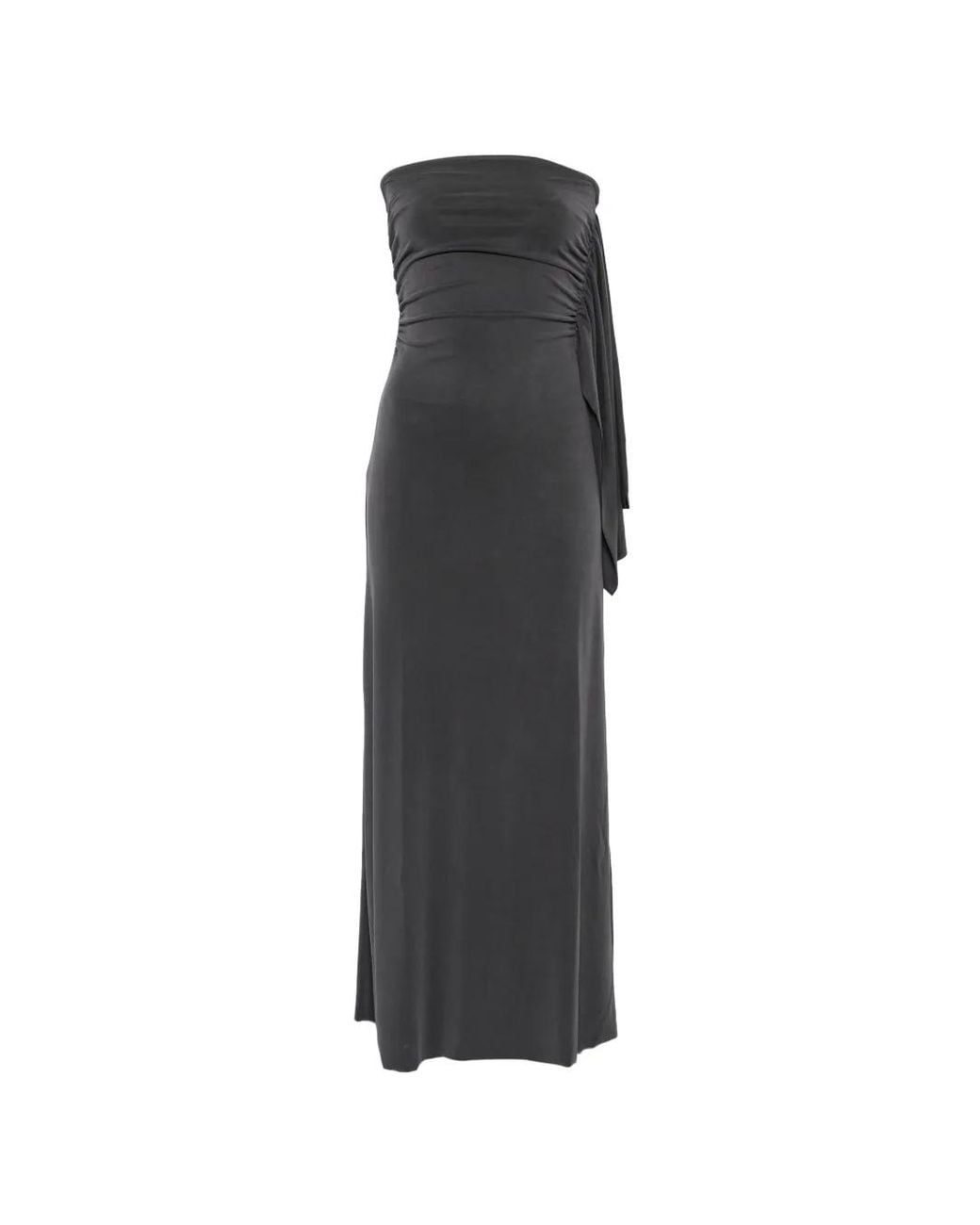 Samsøe & Samsøe Gray Robe Longue Drapée Sasusu À Fronces