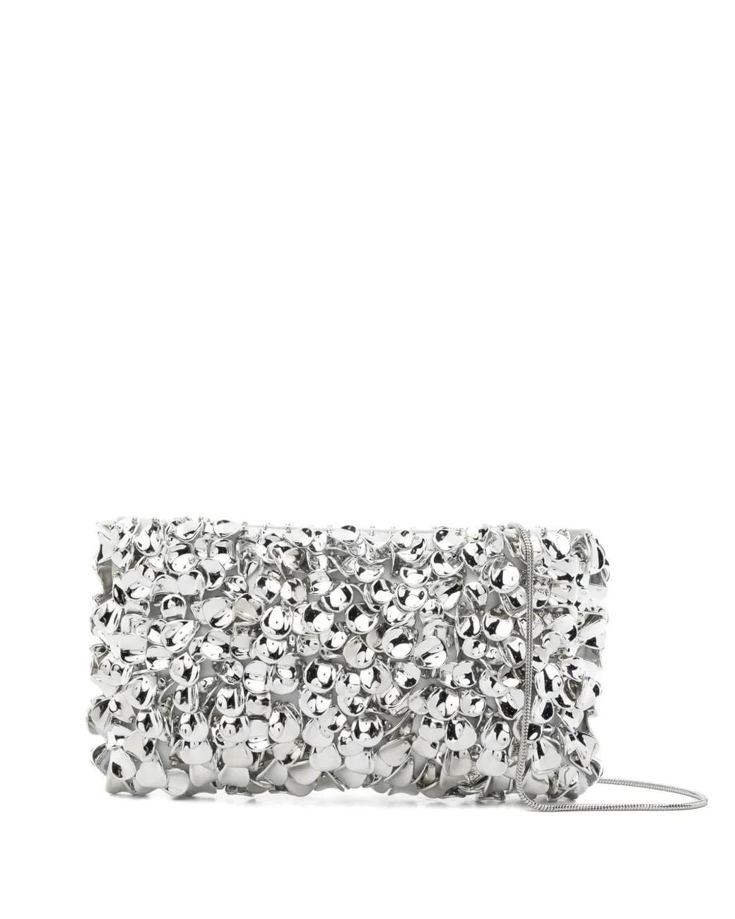 Jonathan Simkhai White Reese Beaded Chain-Strap Clutch Bag