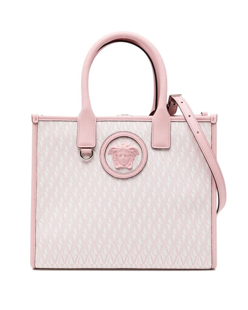 Versace Pink Small V Allover La Medusa Tote Bag