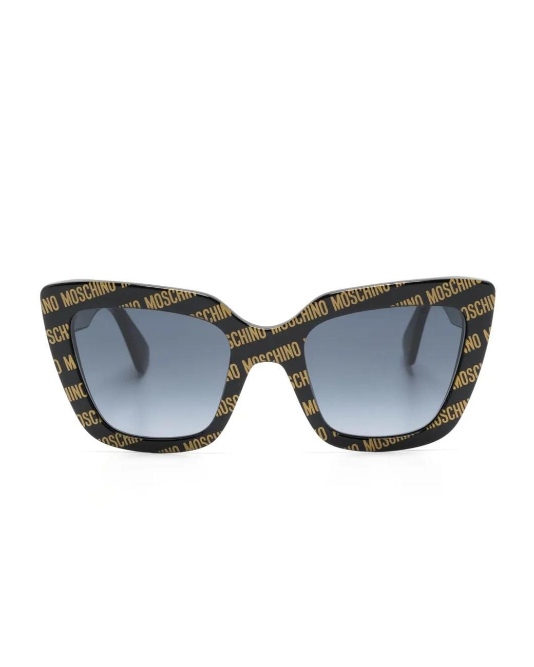 Moschino Blue Logo-Print Cat-Eye Frame Sunglasses