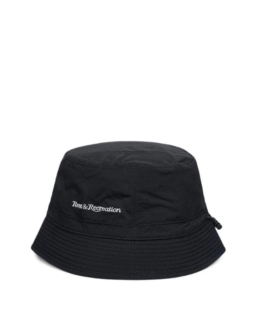 Rest&Recreation Black Logo-Embroidered Drawstring Bucket Hat