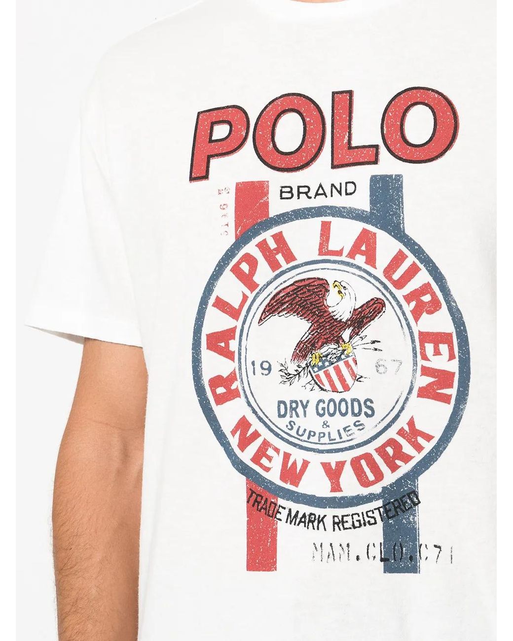 Polo Ralph Lauren White Logo-Print Cotton T-Shirt for men