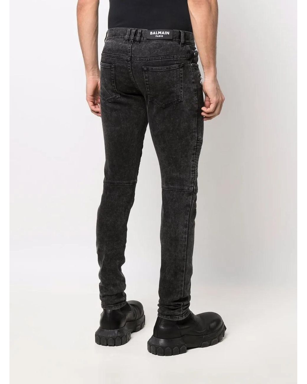 Balmain Black Slim Logo Jeans for men