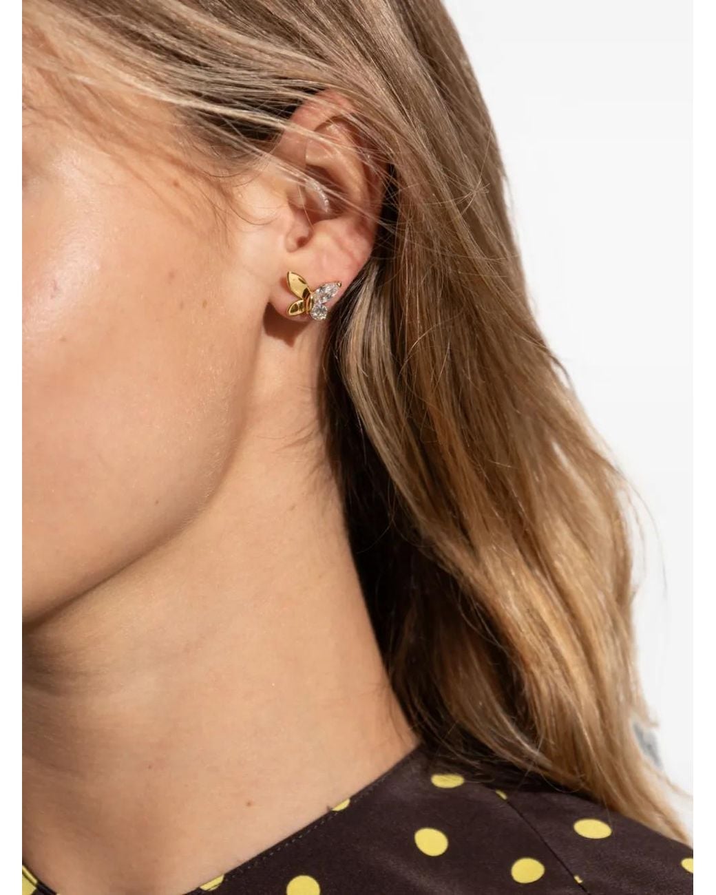 Kate Spade Natural Social Crystal Butterfly Earrings