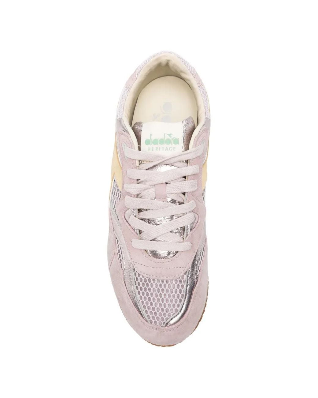 Diadora Equipe Revenge Panelled Leather Sneakers in Pink for Men | Lyst