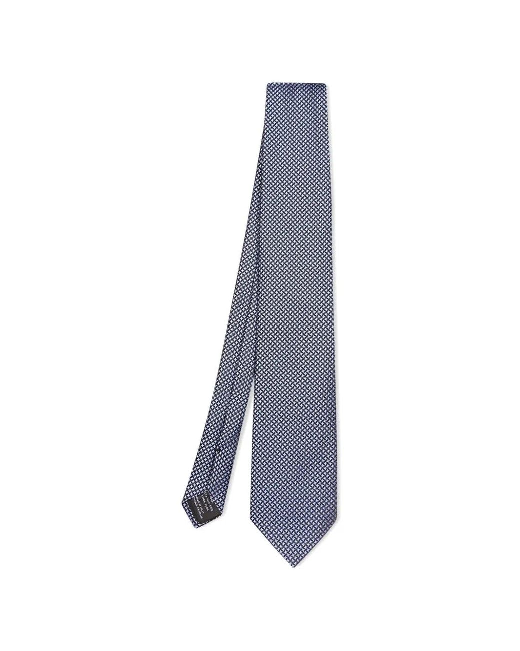 Tom Ford Blue Geometric-Pattern Tie for men
