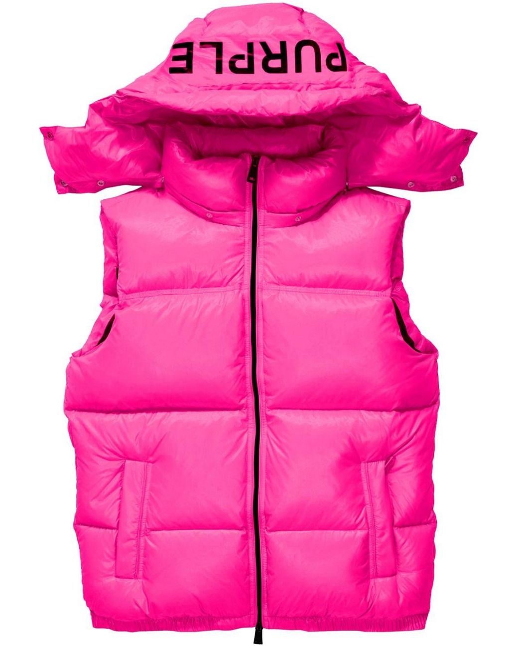 Pink vest with hood sale