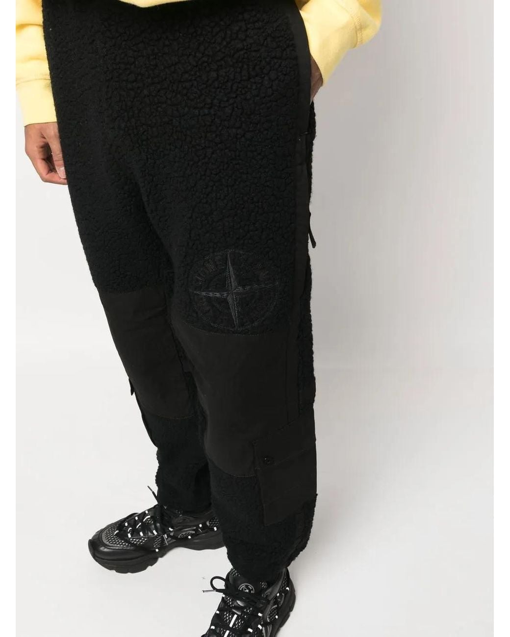 Stone Island Black Patch-Pocket Cargo Pants for men