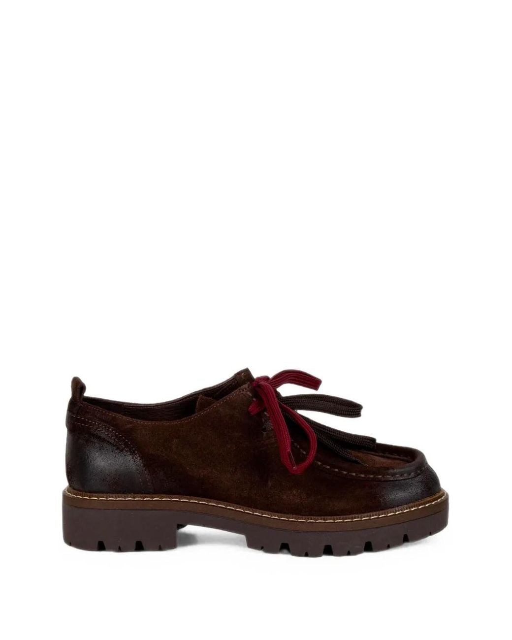 Stokton Brown Suede Lace-Up Loafers