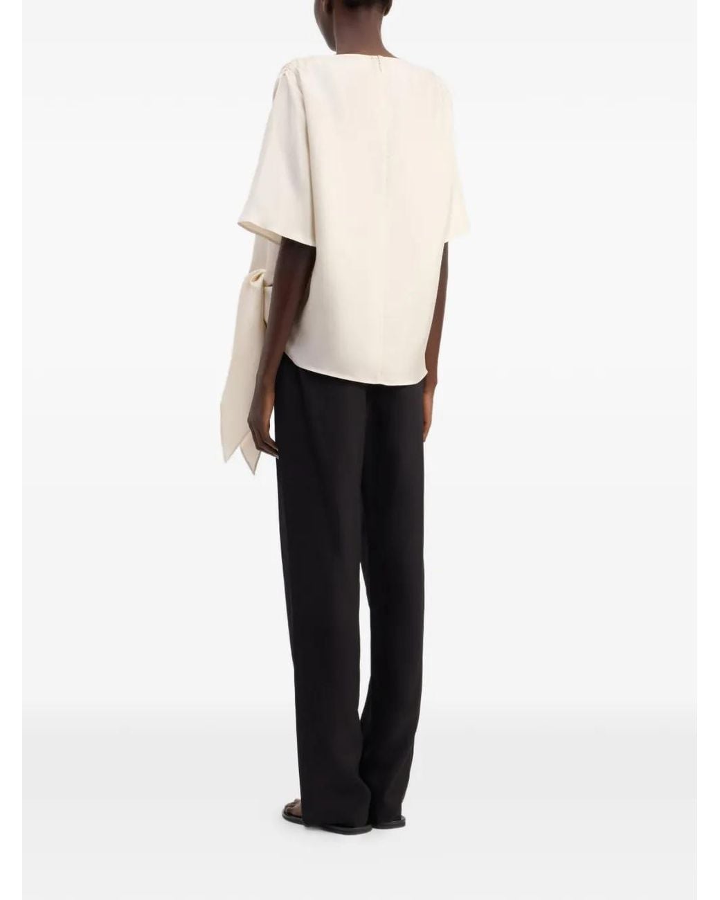 Loulou de Saison White Mano Asymmetric Knotted Top