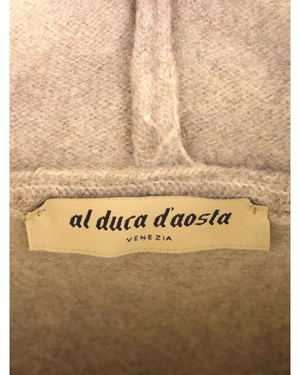 Al Duca D'aosta Natural Wool Pouch-Pocket Hoodie for men