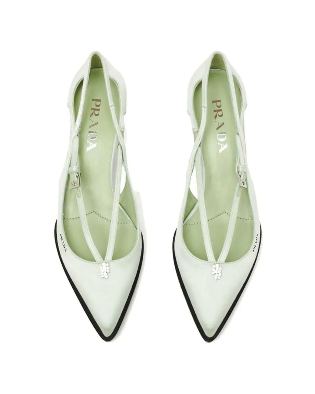 Prada White Cut-Out Heeled Pumps