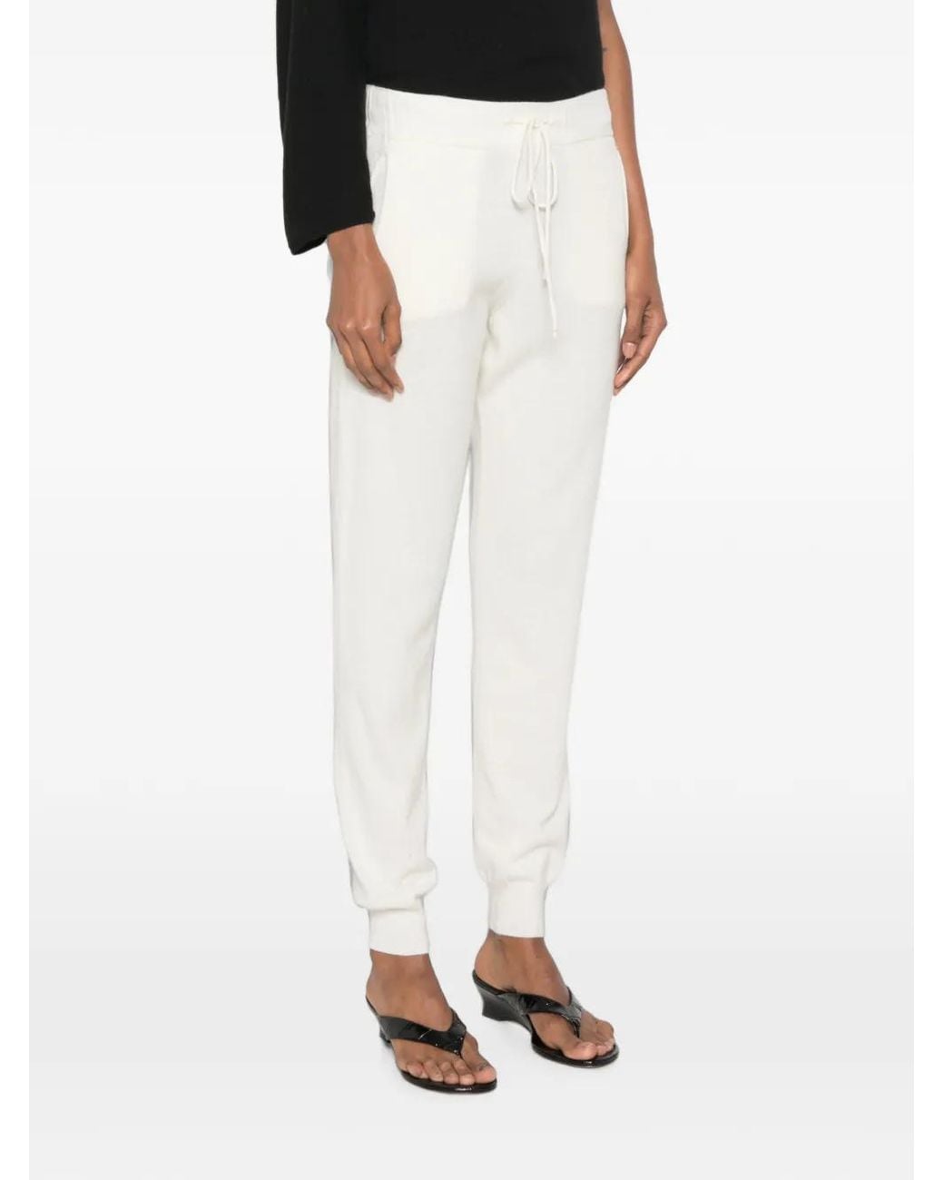 SERGIO MORETTI FIRENZE White Drawstring-Waist Track Pants