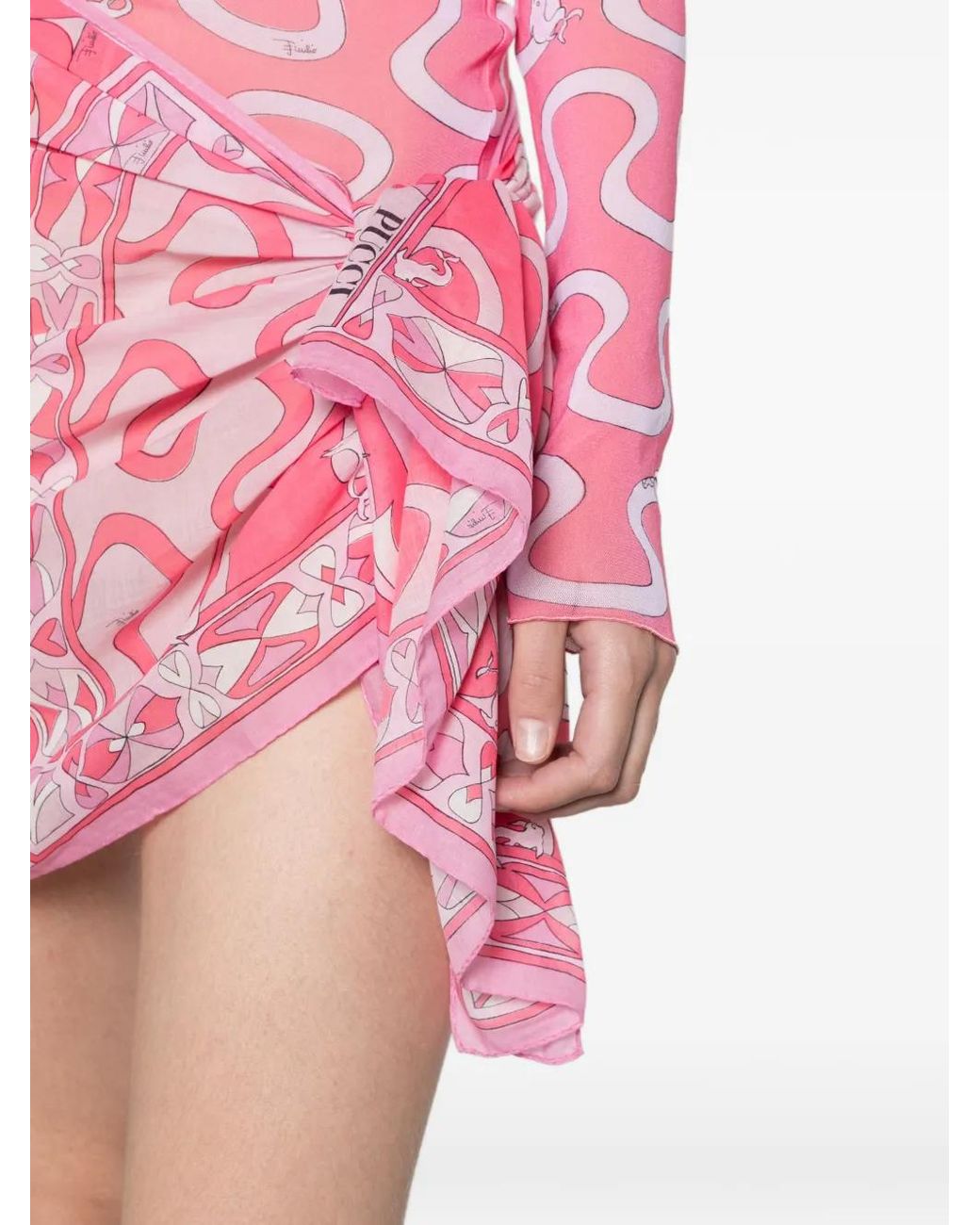 Emilio Pucci Pink Jupe À Imprimé Abstrait