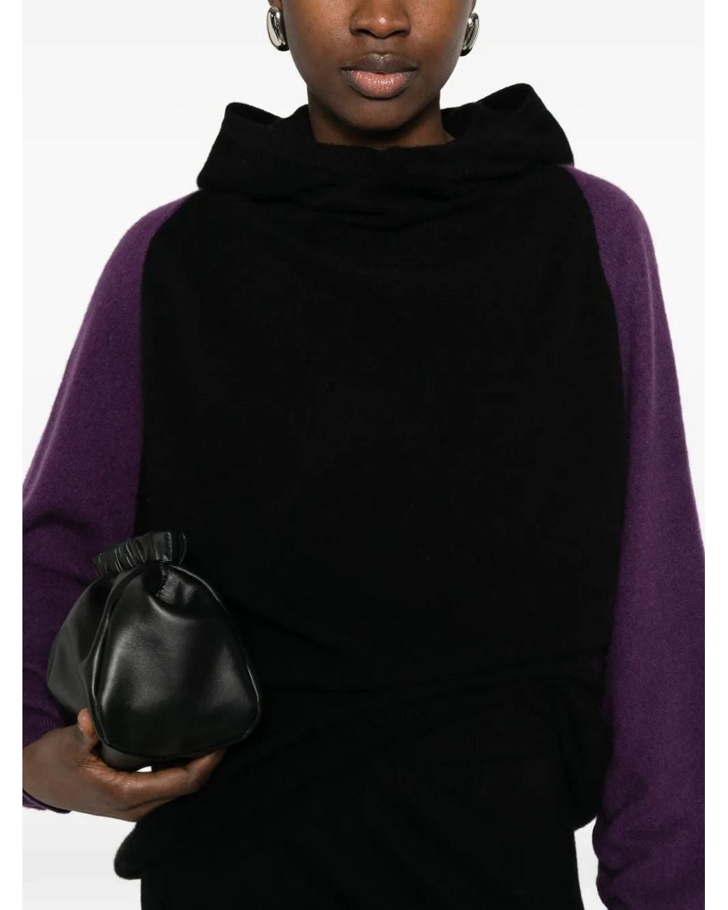 Frenckenberger Black Colour-Block Hooded Sweater