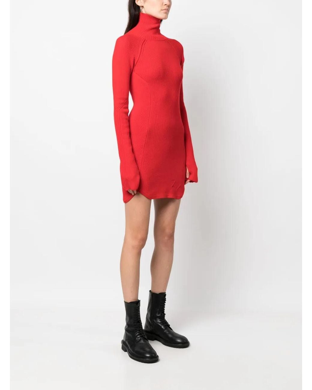 Zadig & Voltaire Red Viky Wool Minidress