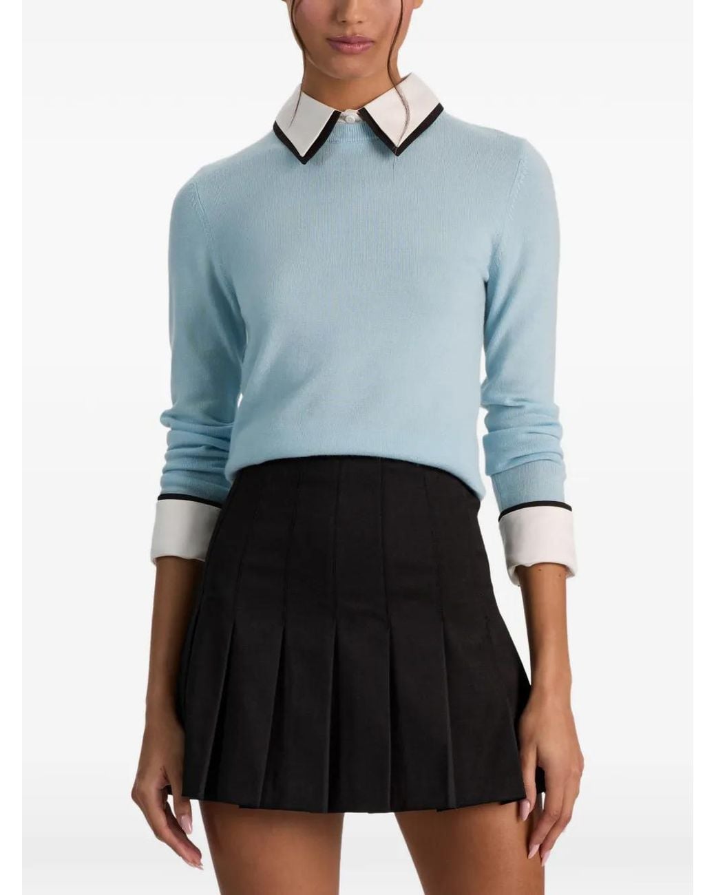 Alice + Olivia Blue Pull Porla À Double Col