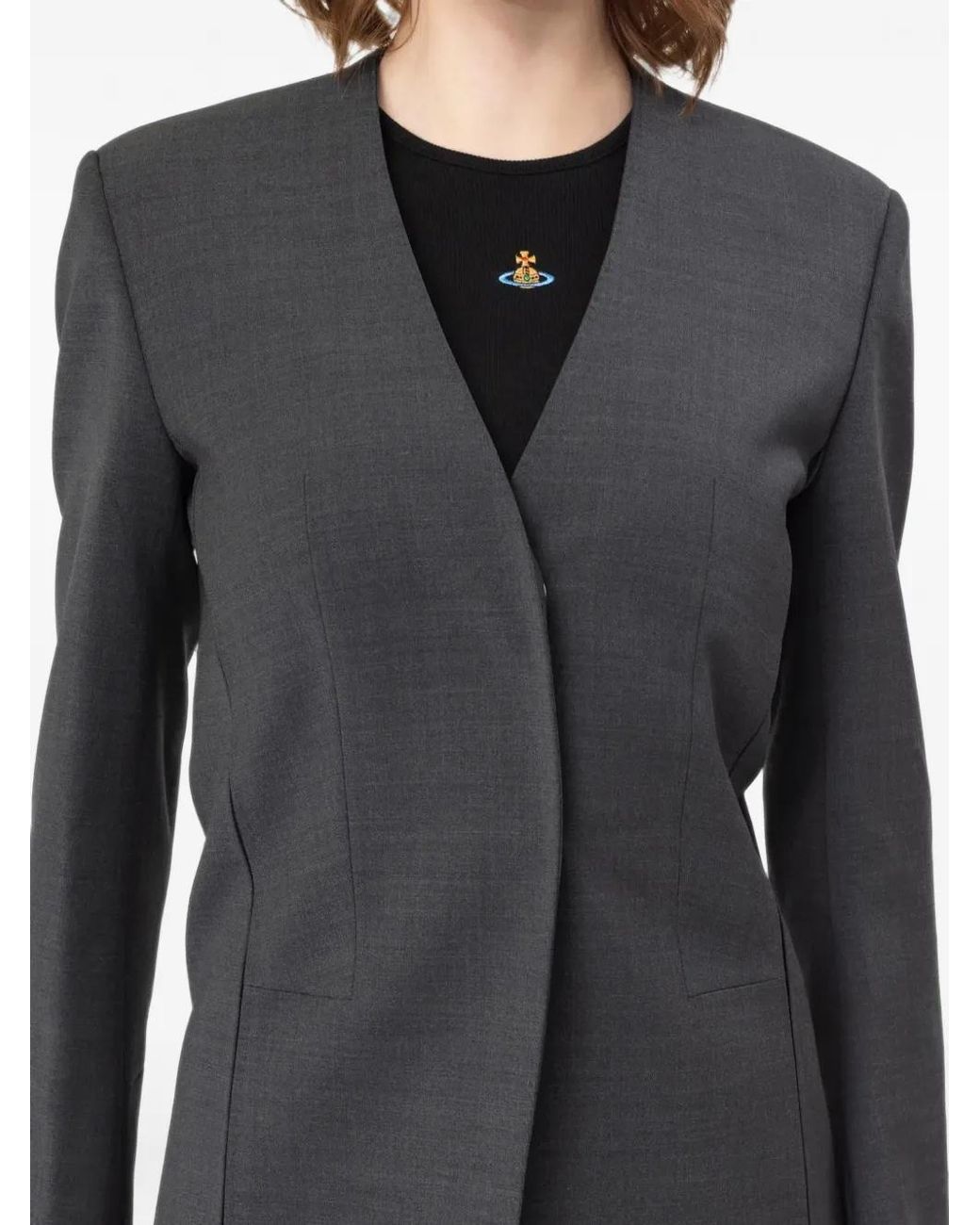 Entire studios Black Vanti Collarless Jacket