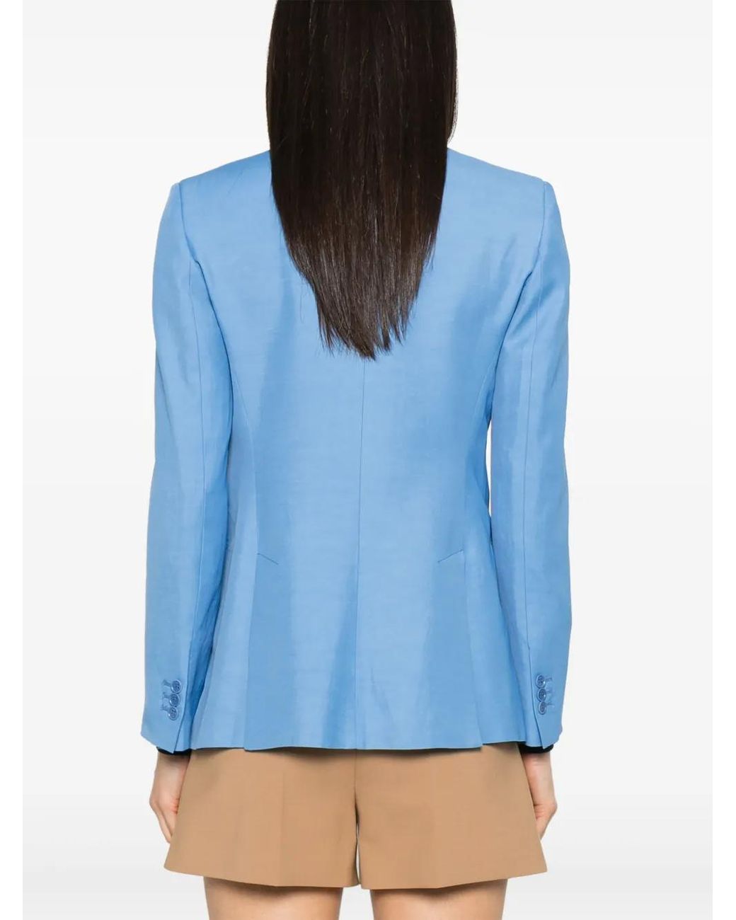 P.A.R.O.S.H. Blue Light Tailored Blazer With Single-Button Closure