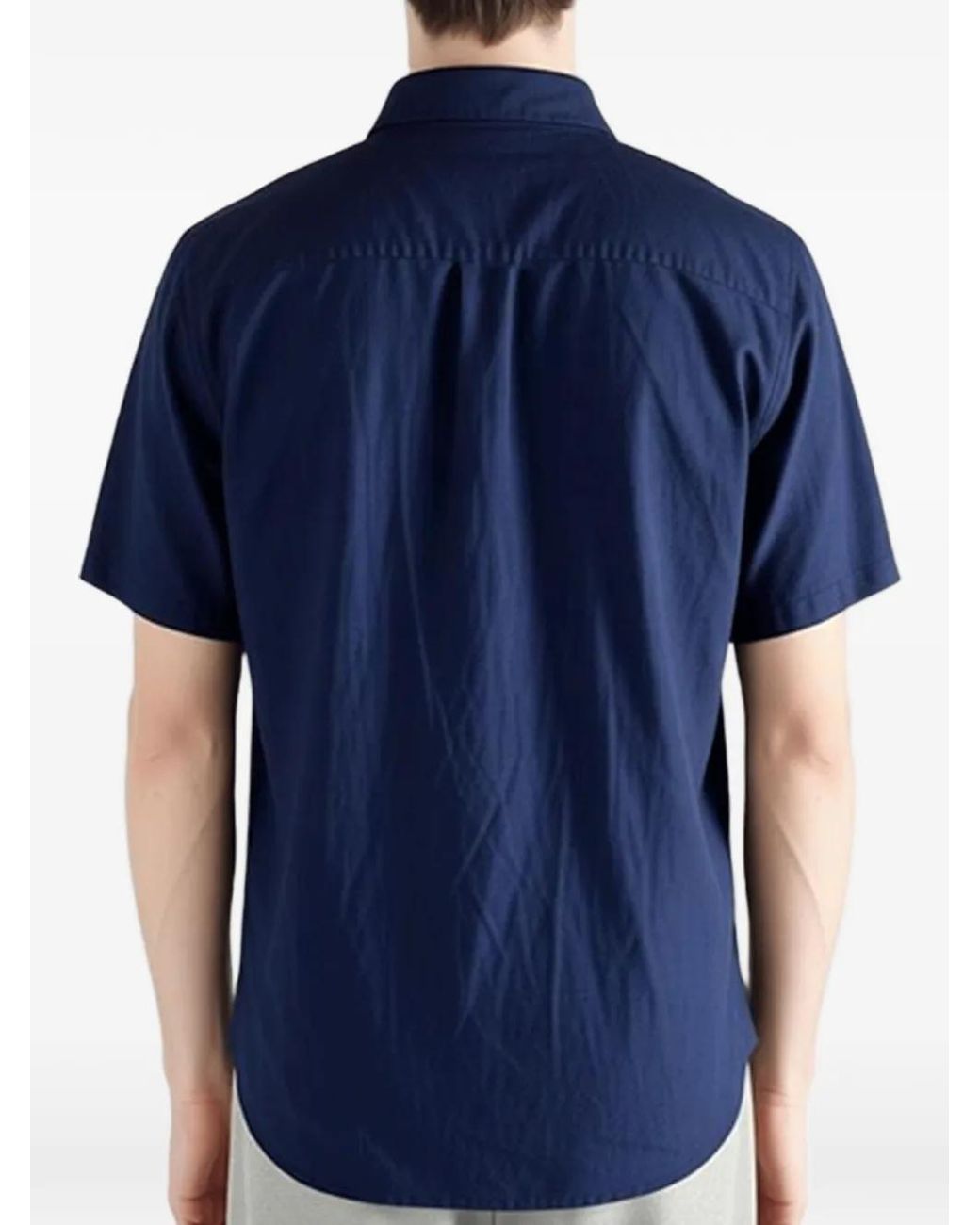 Polo Ralph Lauren Blue Embroidered-Logo Button-Down Shirt for men
